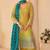 Mustard & teal faux georgette readymade palazzo suit