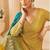 Mustard & teal faux georgette readymade palazzo suit