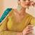 Mustard & teal faux georgette readymade palazzo suit