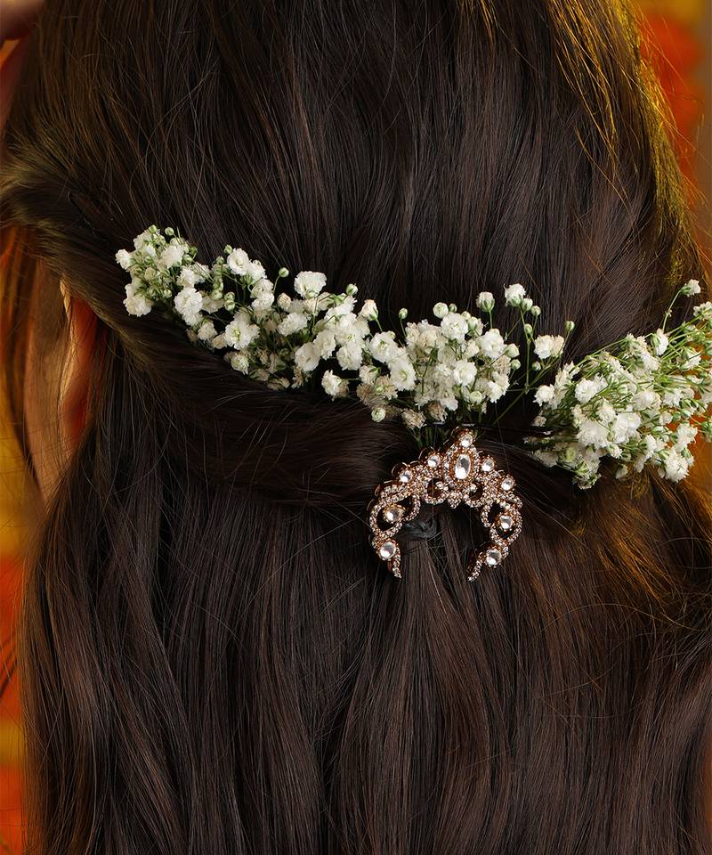 White stones american diamonds hair pin