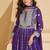 Purple faux georgette embroidered readymade salwar kameez