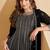 Black faux georgette embroidered readymade salwar kameez
