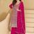 Rani pink faux georgette embroidered readymade salwar kameez