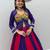 Purple Mirror Work position print Cotton Navratri Lahenga Choli Set