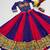 Purple Mirror Work position print Cotton Navratri Lahenga Choli Set