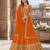 Orange embriodered art silk semi stitched Lehenga choli