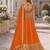 Orange embriodered art silk semi stitched Lehenga choli