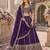 Purple embriodered art silk semi stitched Lehenga choli