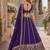 Purple embriodered art silk semi stitched Lehenga choli