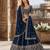 Navy embriodered art silk semi stitched Lehenga choli