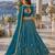 Teal Blue Faux Georgette Semi Stitched Lehenga Choli with Embroidered & Sequin Work