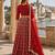 Red Art Silk Semi Stitched Lehenga Choli With Embroidert Work
