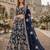 Navy Blue Embroidered Heavy Art Silk Lehenga With Blouse