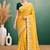 Yellow Embroidery Design White Thread Work And Akira Cotton Blend Saree With Unstitched Blouse