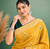 Yellow Embroidery Design White Thread Work And Akira Cotton Blend Saree With Unstitched Blouse