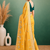 Yellow Embroidery Design White Thread Work And Akira Cotton Blend Saree With Unstitched Blouse