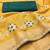 Yellow Embroidery Design White Thread Work And Akira Cotton Blend Saree With Unstitched Blouse