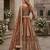 Brown Embroidered Net Lehenga With Blouse