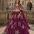 Maroon heavy art silk semi stitched lehenga choli with embroidery work