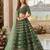 Mehendi Art Silk Semi Stitched Lehenga Choli with Heavy Embroidery Work