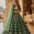 Mehendi Art Silk Semi Stitched Lehenga Choli with Heavy Embroidery Work
