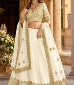 White Art Silk Designer Lehenga With Blouse