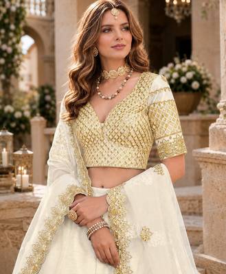 White Art Silk Designer Lehenga With Blouse 2