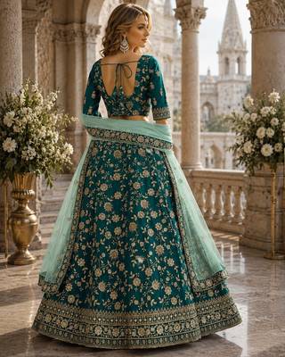 Green Art Silk Designer Lehenga With Blouse 2