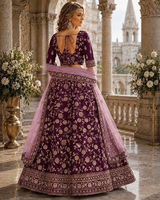 Maroon Art Silk Lehenga With Blouse 2