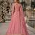 Pink Organza Semi Stitched Lehenga Choli with Heavy Embroidery Work