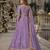 Lavender Organza Semi Stitched Lehenga Choli with Heavy Embroidery Work