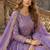 Lavender Organza Semi Stitched Lehenga Choli with Heavy Embroidery Work