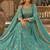 Sky Blue Organza Semi Stitched Lehenga Choli with Heavy Embroidery Work