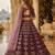 D Purple Art Silk Semi Stitched Lehenga Choli with Heavy Embroidery Work