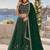 D Green Faux Georgette Semi Stitched Lehenga Choli with Embroidered & Sequence Work