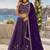 Violet Faux Georgette Semi Stitched Lehenga Choli with Embroidered & Sequin Work