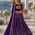 Violet Faux Georgette Semi Stitched Lehenga Choli with Embroidered & Sequin Work