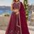 Maroon Faux Georgette Semi Stitched Lehenga Choli with Embroidered & Sequence Work
