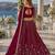 Maroon Faux Georgette Semi Stitched Lehenga Choli with Embroidered & Sequence Work