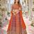 Orange Faux Georgette Semi Stitched Lehenga Choli with Embroidered & Sequence Work