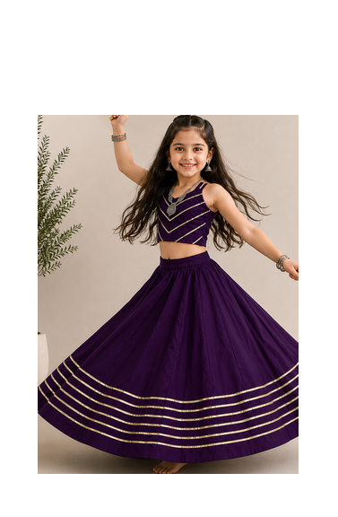 exclusive kids premium navratrichaniya choli mirror & kodi lace work garba & dandiya dress. 5