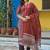 Floral Printed Notch Neck Straight Kurta With Trousers & Dupatta
