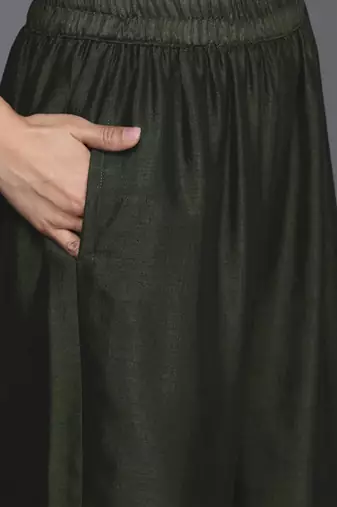 Ethnic Motifs Yoke Design Kurta with Palazzos & Dupatta