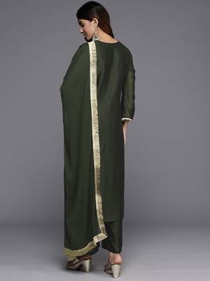 Ethnic Motifs Yoke Design Kurta with Palazzos & Dupatta 7