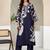 Women Abstract Printed V Neck Flared Sleeve Kurta with Trouser