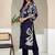 Women Abstract Printed V Neck Flared Sleeve Kurta with Trouser