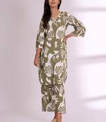 Women Abstract Printed V-Neck Pure Cotton Kurta with Palazzos
