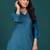 V-Neck Bell Sleeves Straight Kurta With Trousers