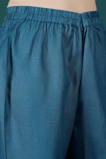 V-Neck Bell Sleeves Straight Kurta With Trousers