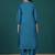 V-Neck Bell Sleeves Straight Kurta With Trousers